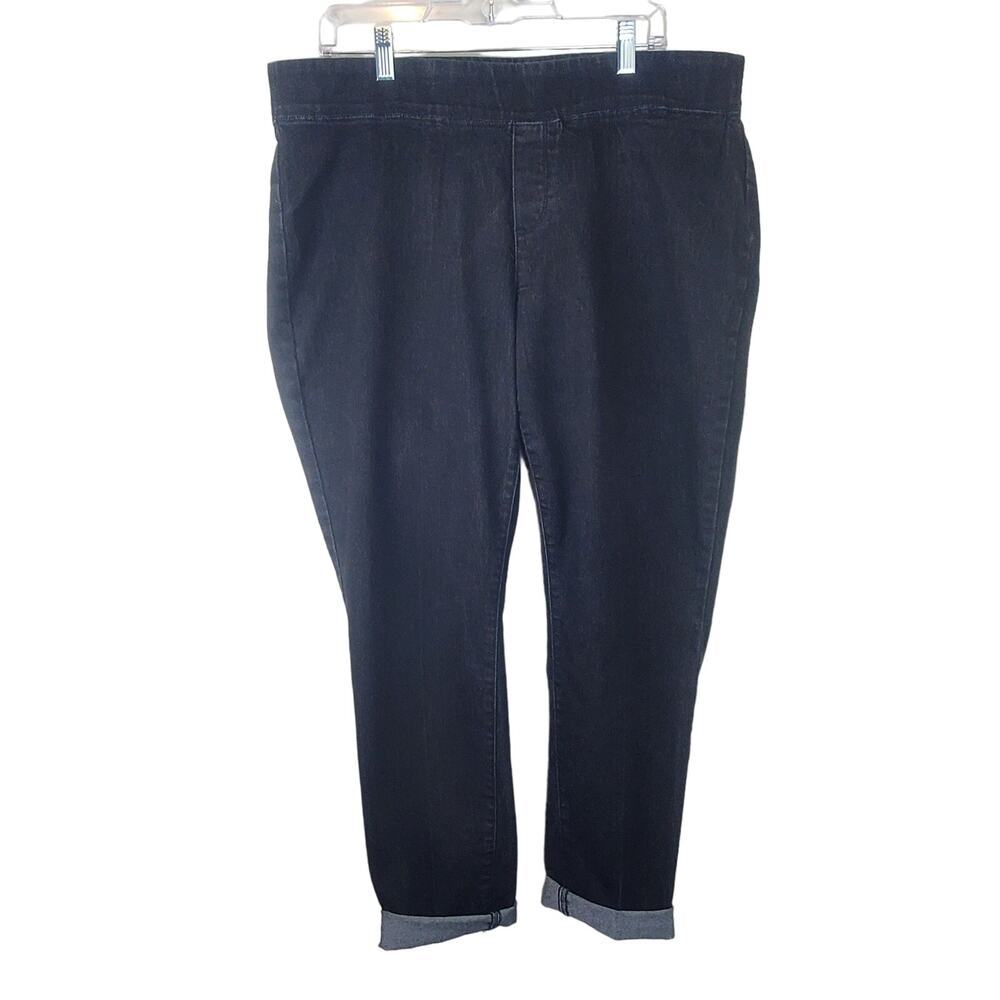 ST JOHN'S BAY ASHY BLACK PULL-ON JEANS